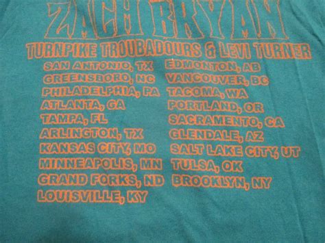 ZACH BRYAN THE QUITTIN TIME TOUR 2024 2 SIDED CONCERT T SHIRT TURQUOISE