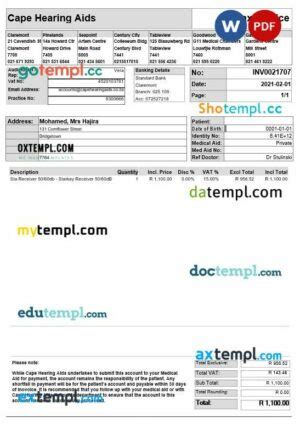 Barbados Bridgetown Cape Tax Invoice Editable Template In Word And PDF