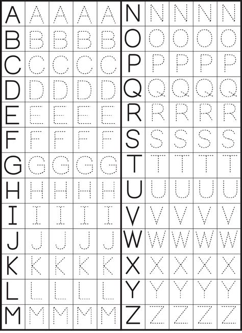 Learn To Print Alphabet Printable Trace