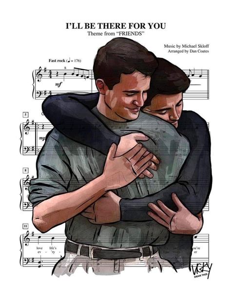 Two People Hugging Each Other In Front Of Sheet Music With The Words I