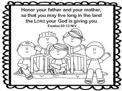 Exodus 20 12 Coloring Page Sketch Coloring Page Bible Verse Coloring