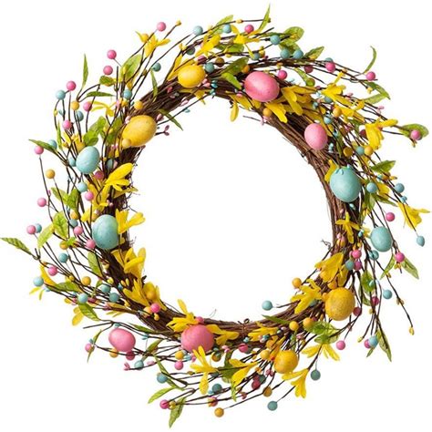 Easter Wreath 21 Inch Easter Decorations Welcome Sign Bunny Wreath