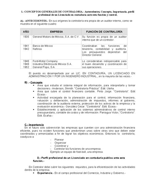 Conceptos Generales I CONCEPTOS GENERALES DE CONTRALORIA