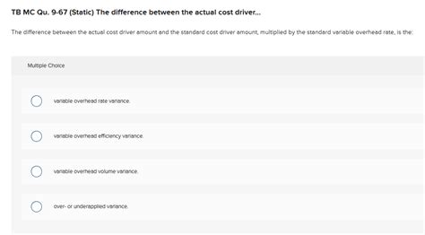 Solved TB MC Qu 9 67 Static The Difference Between The Chegg