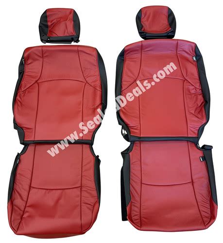 Black Red Leather Seat Replacement Covers For Toyota Runner