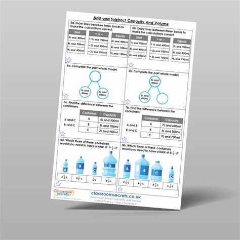 Year Add And Subtract Capacity And Volume Varied Fluency Resource