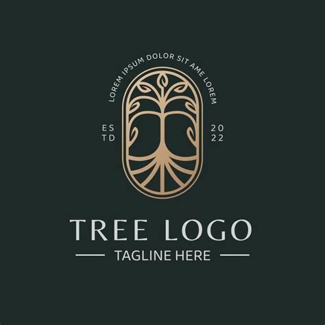 Luxury Tree Logo Badge Vector Template