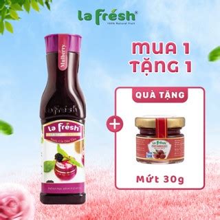 Tặng 1 hũ mứt 30gr Nước cốt trái cây Lafresh vị Dâu tằm chai 650ml