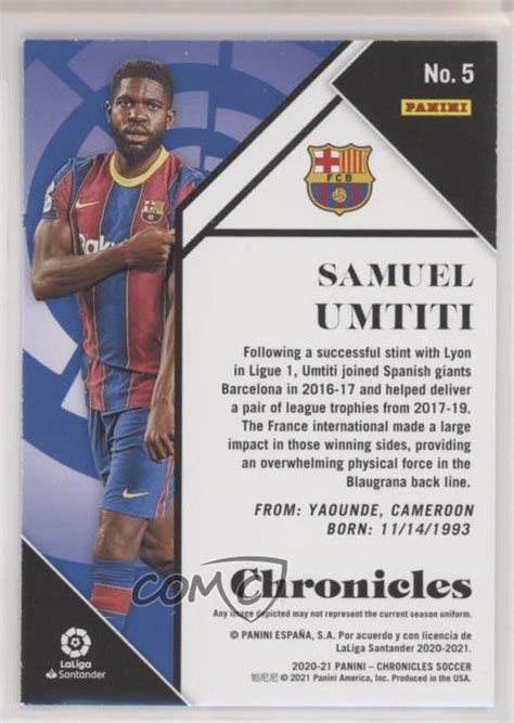 Panini Chronicles Base La Liga Green Circles Samuel Umtiti