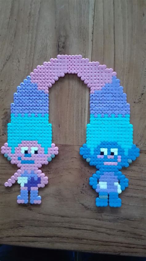 Stijkkralen Trolls Tweeling Diy Perler Bead Crafts Perler Bead