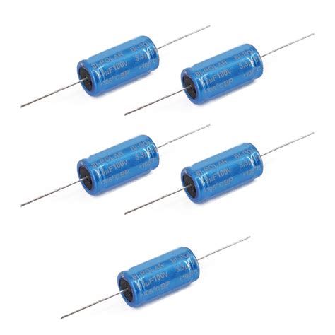 5Pcs Capacitors High Voltages 100V Aluminum Electrolytic Capacitors