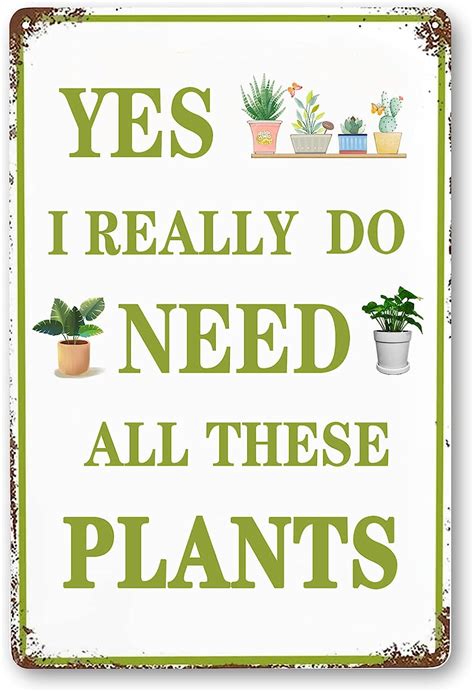 Asporic Funny Garden Signs Vintage Metal Tin Sign Plant Metal Tin