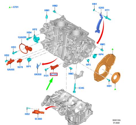 FORD KUGA MK3 Crankshaft Position Sensor 2120779 GN1A 6C315 AB NEW