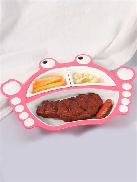 Pc Baby Crab Shaped Pp Material Divided Plate Food Categorized