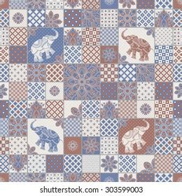 Patchwork Elephant Pattern Photos Images Pictures Shutterstock