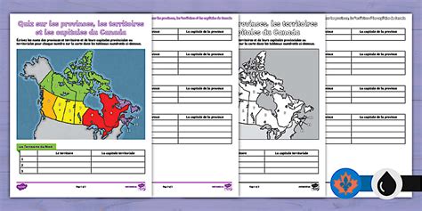 Canadian Provinces Territories And Capitals Quiz French