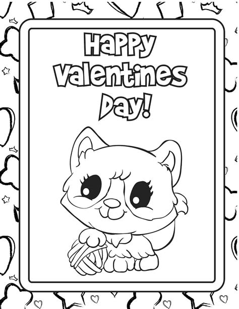 Coloring Page Printable Valentines Day Cards To Color