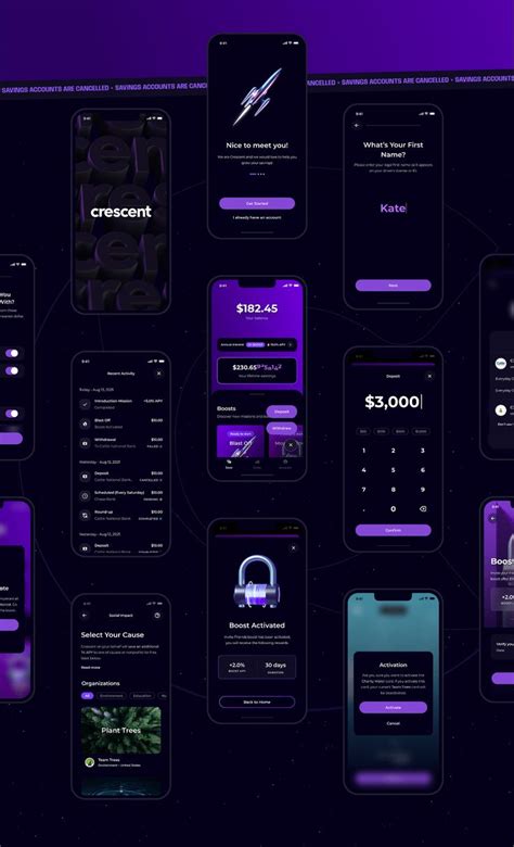 Crescent Mobile Finance App On Behance App Design Inspiration