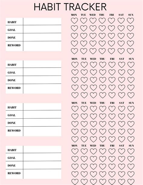 Habit Tracker Templates For Success Habit Tracker Habit Tracker