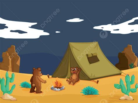 Bear Camping With Friends Png Vector Psd And Clipart With