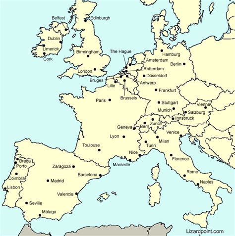 Free Printable Map Of Western Europe