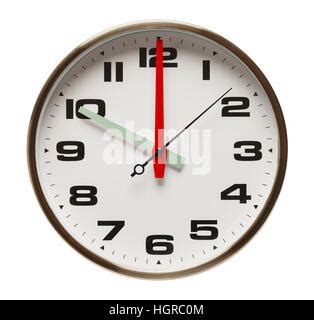 Wall Clock Isolated On White Background Ten Past Ten Stock Photo Alamy