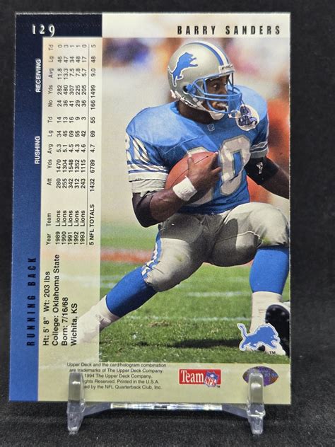 1994 Upper Deck 129 Barry Sanders Electric Diamond Lions EBay