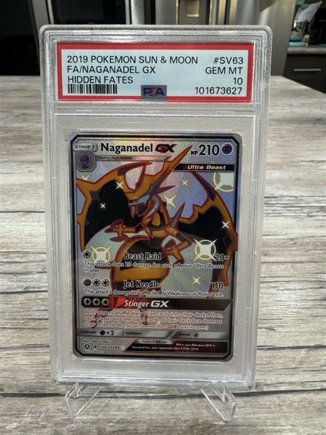 Pokemon Sun And Moon Naganadel Gx Full Art Hidden Fates Sv Psa