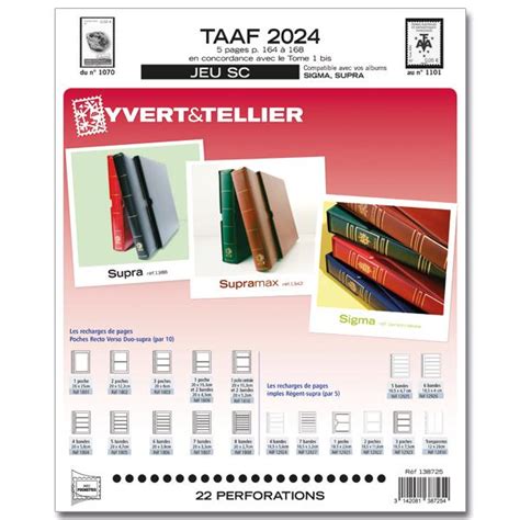 Yvert Et Tellier Pages Dalbums Pour Timbres Des Taaf De