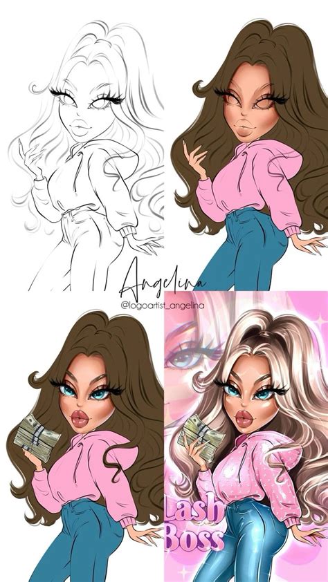 Bratz Style Logo For Business Owner Cartoon Logo Custom Cartoons