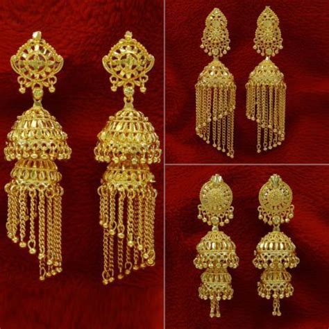 Gold Jhumka Earring Designs Latest Gold Buttalu In Gold