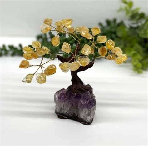 Gemstone Tree Citrine With Amethyst Base Inches Tall Uni T