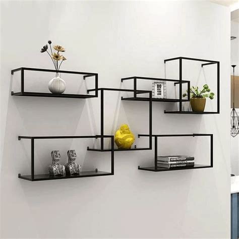 Brock Modern Nordic Iron Frame Shelves Living Room Shelves Frame