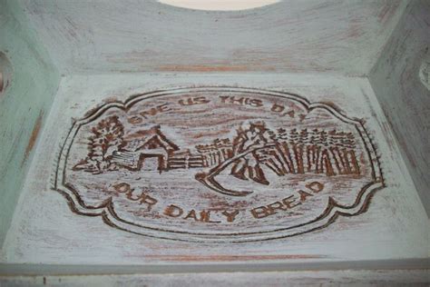 Rustic Serving Tray Vintage Wood Hand Painted Sage Green Bread Tray