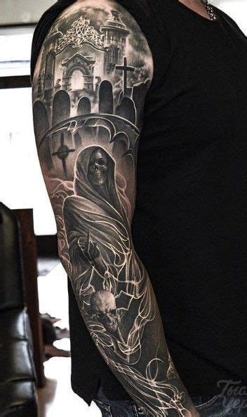 Pin By Joshua Ball On Tattoos Skull Sleeve Tattoos Full Sleeve