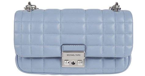 Michael Michael Kors Tribeca Small Quilted Shoulder Bag In Blue Lyst Uk