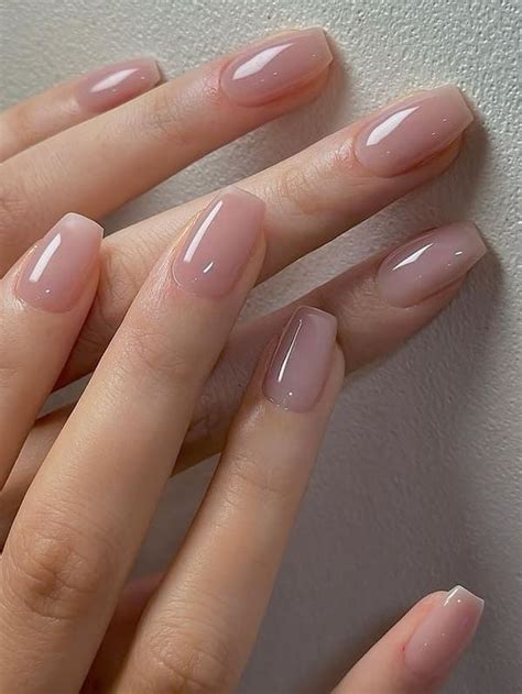 Simple Natural Nude Nude Fall Nails Idea Inspo Nude Nail Designs