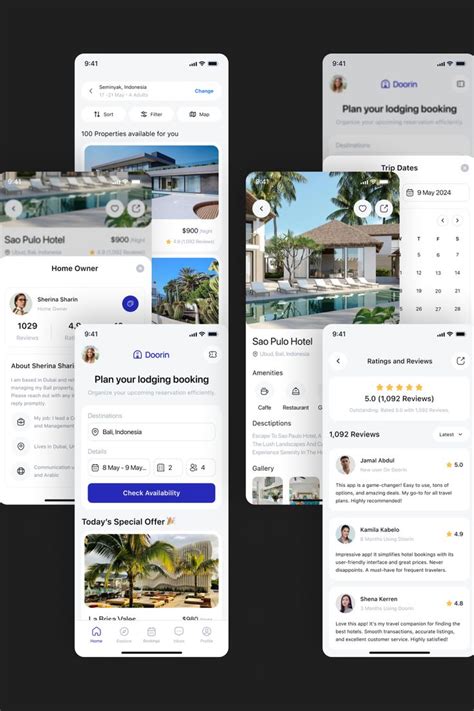 Doorin Hotel Booking Mobile App Ui Ux Design Template