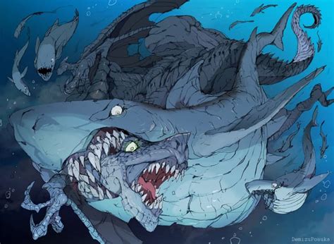 On Twitter Shark Art Creature Artwork Mythical