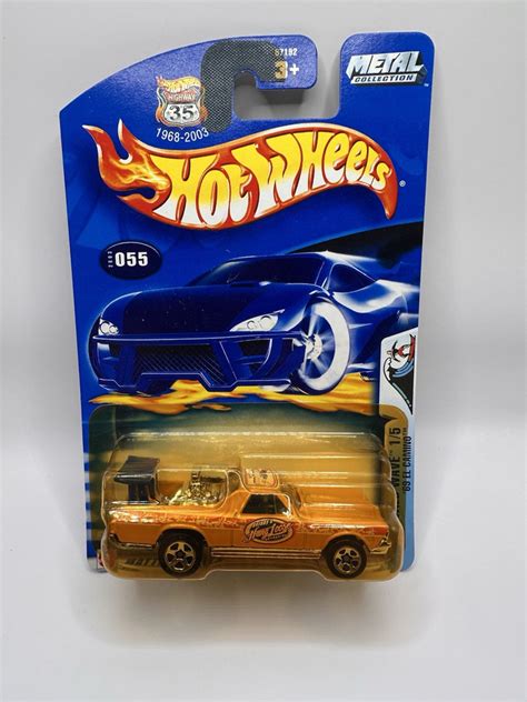 Hot Wheels Wild Wave El Camino Yellow W Chrome Spoke