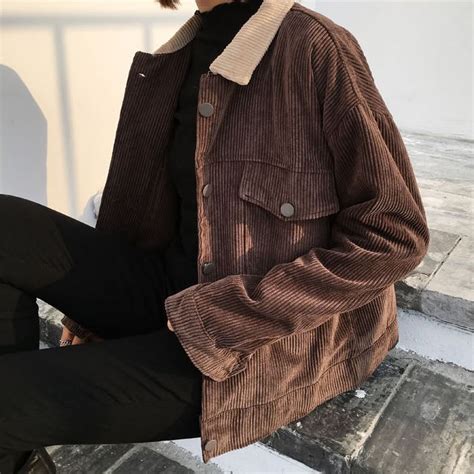 Jolly Club Corduroy Button Jacket Kfashion Korean Fashion Ulzzang