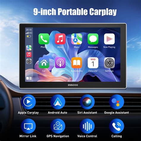 Portable Inch Wireless Car Stereo For Apple Carplay Android Auto