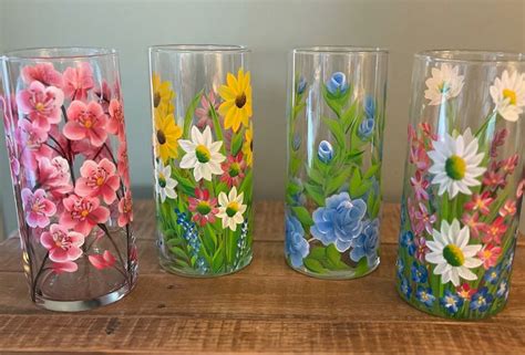 Glass Painting Flower Vases