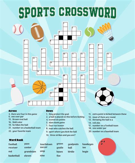 Free Printable Sports Crossword Puzzles - Free Printable Crosswords