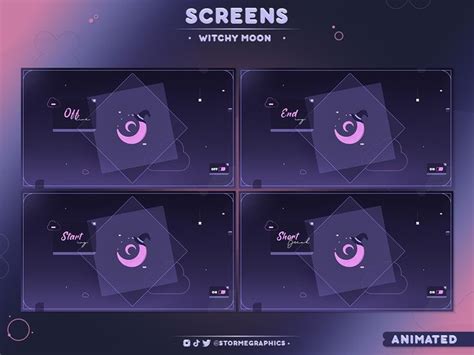 Animated Witchy Moon Overlay Sorceress Galaxy Stream Package