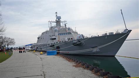 USS Beloit combat ship docked in Milwaukee harbor 