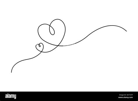 Continuous One Line Drawing Of Heart Valentine S Day Love Isolated Hand