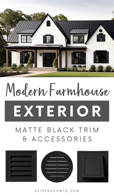 Modern Farmhouse Exterior With Black Trim Matte Black Trim And