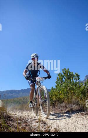 Downhill Mountain Biking Stock Photo Alamy