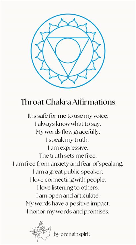 Throat Chakra Affirmations Chakra Affirmations Energy Healing